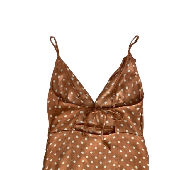 Polka Dot Ruffle Spaghetti Strap Maxi Dress - Picture 10 of 12